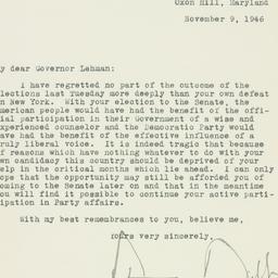 Letter: 1946 November 9
