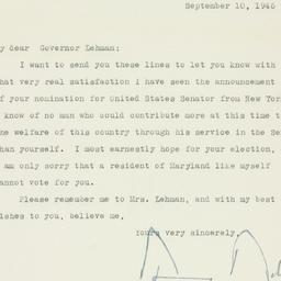 Letter: 1946 September 10