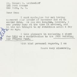 Letter: 1950 November 19