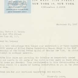 Letter: 1947 September 22