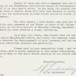 Invitation: 1943 September 8