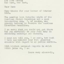 Letter: 1956 October 18