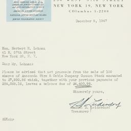 Letter: 1947 December 9