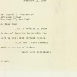 Letter: 1946 December 16