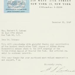 Letter: 1947 December 31