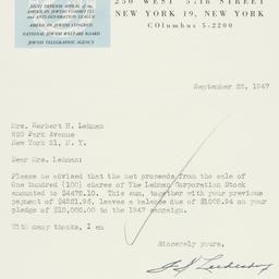 Letter: 1947 September 22