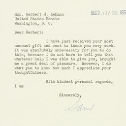 Letter: 1950 November 29