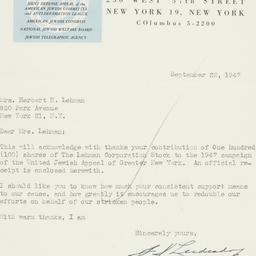 Letter: 1947 September 22