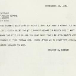 Letter: 1951 September 24