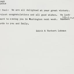 Telegram: 1954 November 3