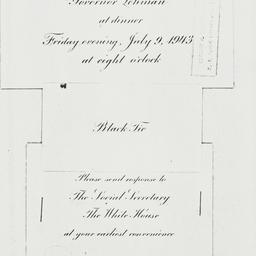 Invitation: 1943 July 9