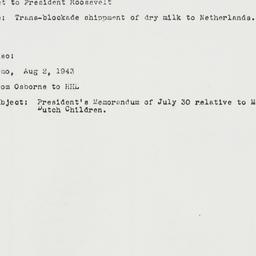 Memorandum: 1943 August 6