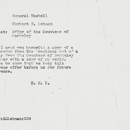 Memorandum: 1943 August 12