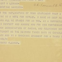 Telegram: 1940 October 1