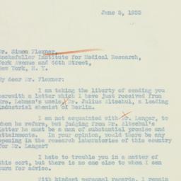 Letter: 1933 June 5