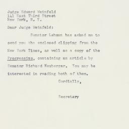 Letter: 1958 June 9