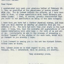 Letter: 1958 March 5