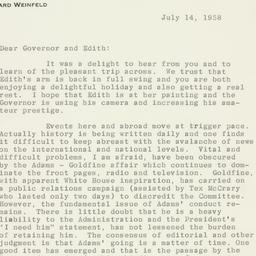 Letter: 1958 July 14