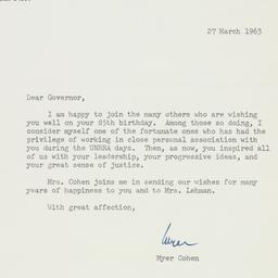 Letter: 1963 March 27