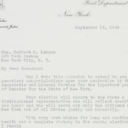 Letter: 1949 September 16
