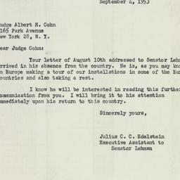 Letter: 1953 September 4