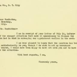 Letter: 1929 July 18
