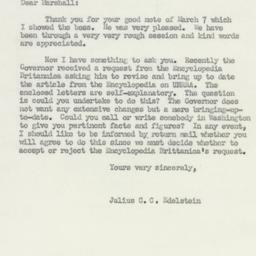 Letter: 1950 March 9