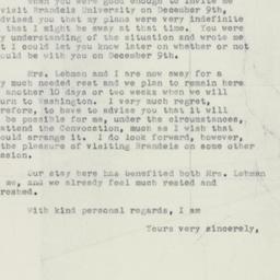 Letter: 1951 December 1