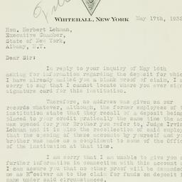 Letter: 1932 May 17