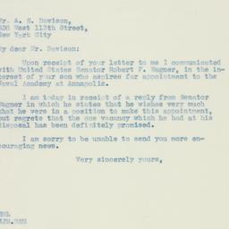 Letter: 1934 November 23
