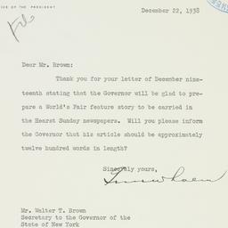 Letter: 1938 December 22