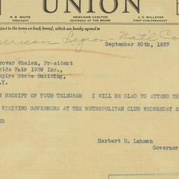 Telegram: 1937 September 20