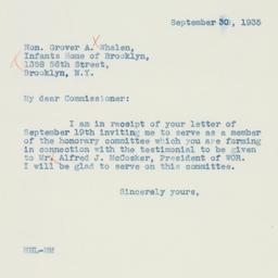 Letter: 1935 September 30