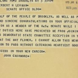 Telegram: 1950 January 3