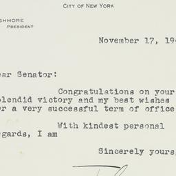 Letter: 1949 November 17