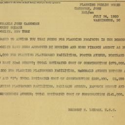 Telegram: 1950 July 24