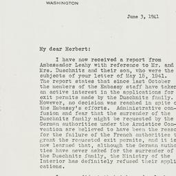 Letter: 1941 June 3