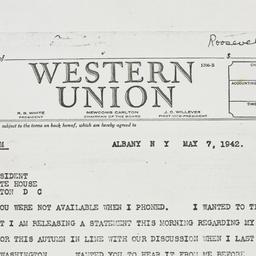 Telegram: 1942 May 7
