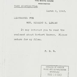 Memorandum: 1943 March 8