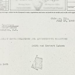 Telegram: 1940 July 18