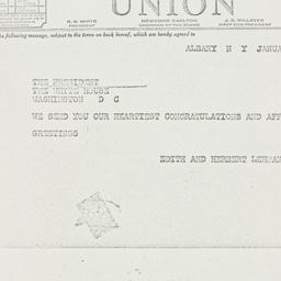 Telegram: 1942 January 30