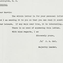 Letter: 1943 March 1