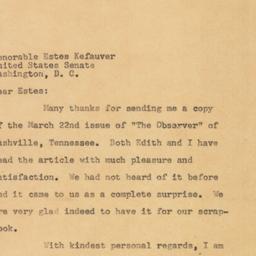 Letter: 1957 April 15
