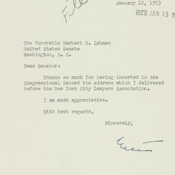 Letter: 1953 January 12