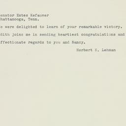 Telegram: 1960 November 11
