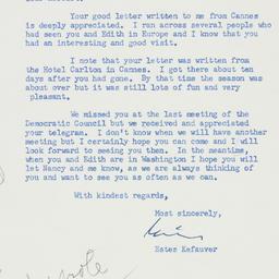 Letter: 1957 November 8