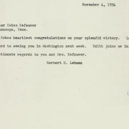 Telegram: 1954 November 4