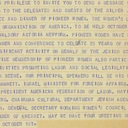 Telegram: 1950 September 23