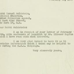 Letter: 1947 February 25