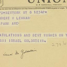 Telegram: 1950 November 8